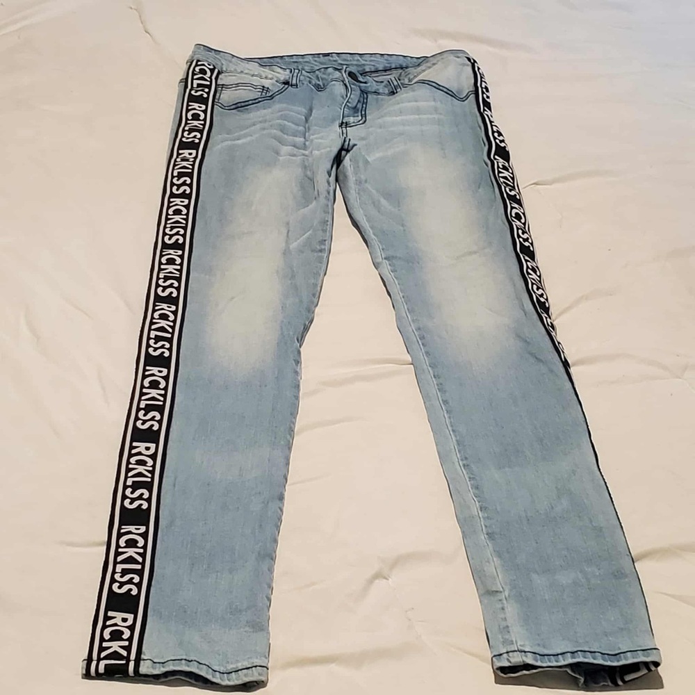 Young & Reckless Light Blue Jeans with Side Logo